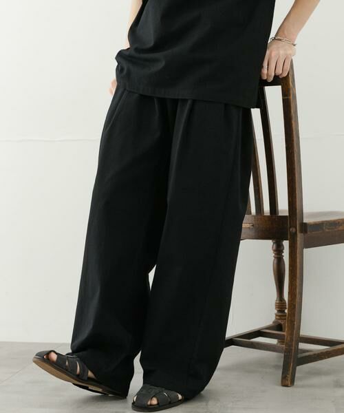 SENSE OF PLACE by URBAN RESEARCH / センスオブプレイス バイ アーバンリサーチ その他パンツ | ドライタッチワイドパンツ(ブラック)