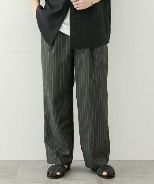 SENSE OF PLACE by URBAN RESEARCH / センスオブプレイス バイ アーバンリサーチ その他パンツ | 『セットアップ対応』『イージーケア/速乾』リネンライクピンストライプワイドスラックス | 詳細1