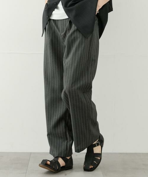 SENSE OF PLACE by URBAN RESEARCH / センスオブプレイス バイ アーバンリサーチ その他パンツ | 『セットアップ対応』『イージーケア/速乾』リネンライクピンストライプワイドスラックス | 詳細3