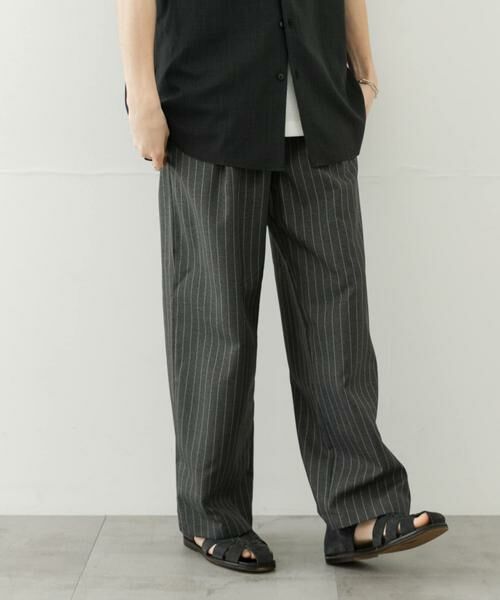 SENSE OF PLACE by URBAN RESEARCH / センスオブプレイス バイ アーバンリサーチ その他パンツ | 『セットアップ対応』『イージーケア/速乾』リネンライクピンストライプワイドスラックス | 詳細5