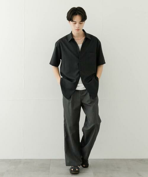 SENSE OF PLACE by URBAN RESEARCH / センスオブプレイス バイ アーバンリサーチ その他パンツ | 『セットアップ対応』『イージーケア/速乾』リネンライクピンストライプワイドスラックス | 詳細6