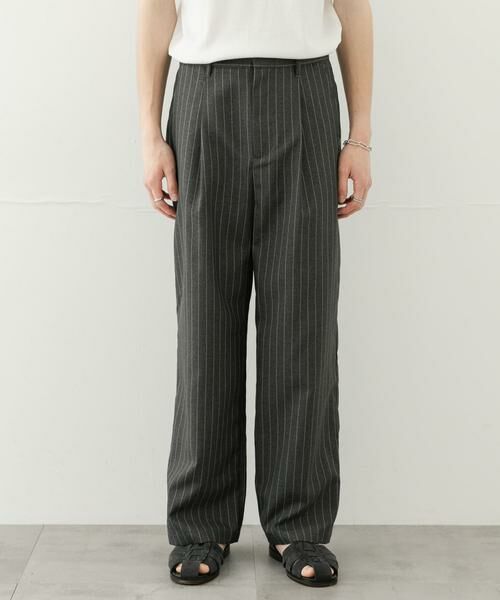 SENSE OF PLACE by URBAN RESEARCH / センスオブプレイス バイ アーバンリサーチ その他パンツ | 『セットアップ対応』『イージーケア/速乾』リネンライクピンストライプワイドスラックス | 詳細8