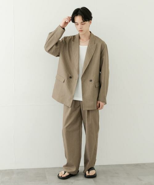 SENSE OF PLACE by URBAN RESEARCH / センスオブプレイス バイ アーバンリサーチ その他パンツ | 『セットアップ対応』『イージーケア/速乾』リネンライクピンストライプワイドスラックス | 詳細23