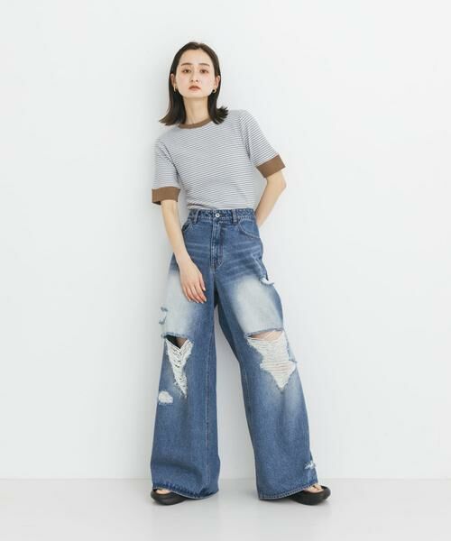 SENSE OF PLACE by URBAN RESEARCH / センスオブプレイス バイ アーバンリサーチ デニムパンツ | 『ユニセックス』ダメージデニムワイドパンツ | 詳細20