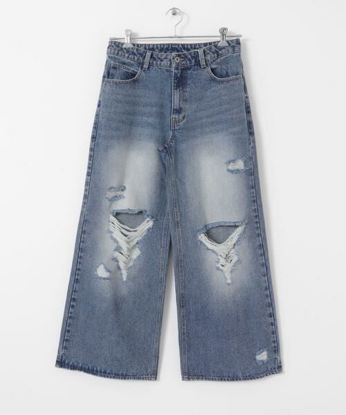SENSE OF PLACE by URBAN RESEARCH / センスオブプレイス バイ アーバンリサーチ デニムパンツ | 『ユニセックス』ダメージデニムワイドパンツ | 詳細22