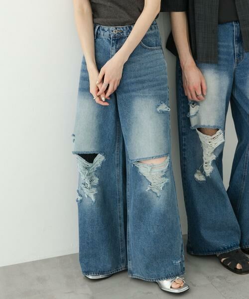 SENSE OF PLACE by URBAN RESEARCH / センスオブプレイス バイ アーバンリサーチ デニムパンツ | 『ユニセックス』ダメージデニムワイドパンツ | 詳細5