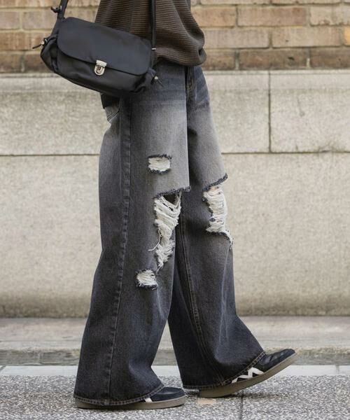 SENSE OF PLACE by URBAN RESEARCH / センスオブプレイス バイ アーバンリサーチ デニムパンツ | 『ユニセックス』ダメージデニムワイドパンツ | 詳細27