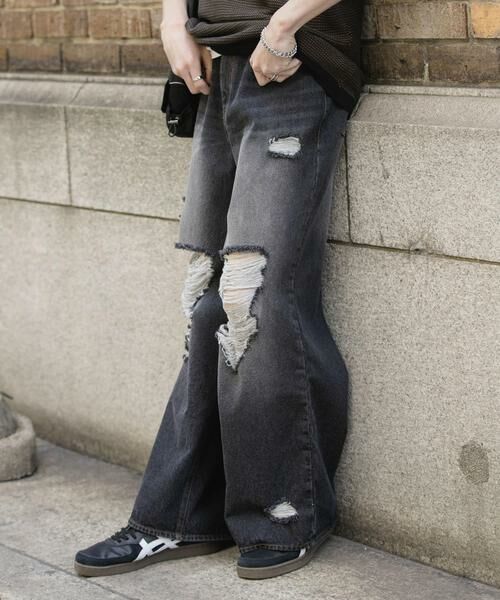 SENSE OF PLACE by URBAN RESEARCH / センスオブプレイス バイ アーバンリサーチ デニムパンツ | 『ユニセックス』ダメージデニムワイドパンツ | 詳細29