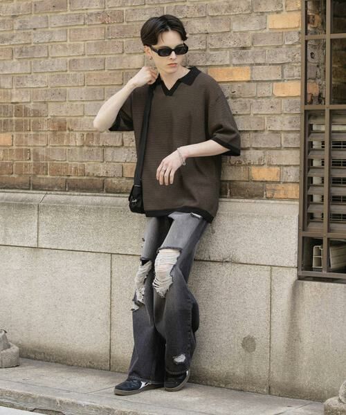 SENSE OF PLACE by URBAN RESEARCH / センスオブプレイス バイ アーバンリサーチ デニムパンツ | 『ユニセックス』ダメージデニムワイドパンツ | 詳細30