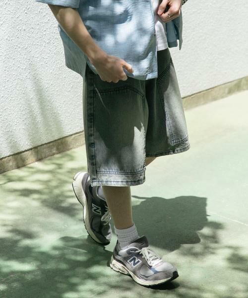 SENSE OF PLACE by URBAN RESEARCH / センスオブプレイス バイ アーバンリサーチ ショート・ハーフ・半端丈パンツ | ダブルニーワイドデニムショーツ | 詳細3