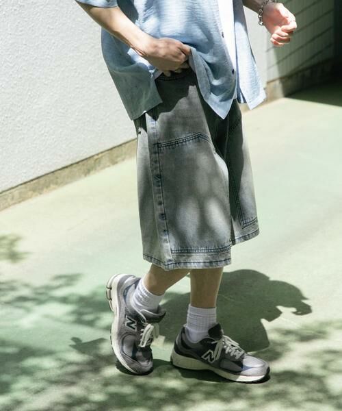 SENSE OF PLACE by URBAN RESEARCH / センスオブプレイス バイ アーバンリサーチ ショート・ハーフ・半端丈パンツ | ダブルニーワイドデニムショーツ | 詳細4