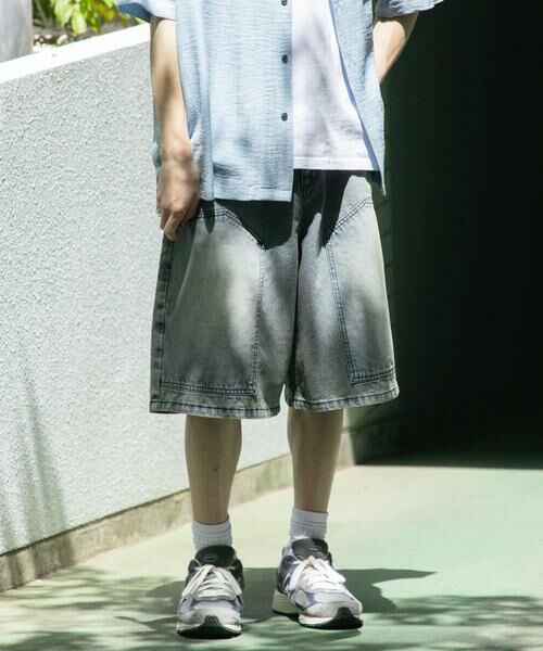 SENSE OF PLACE by URBAN RESEARCH / センスオブプレイス バイ アーバンリサーチ ショート・ハーフ・半端丈パンツ | ダブルニーワイドデニムショーツ | 詳細5