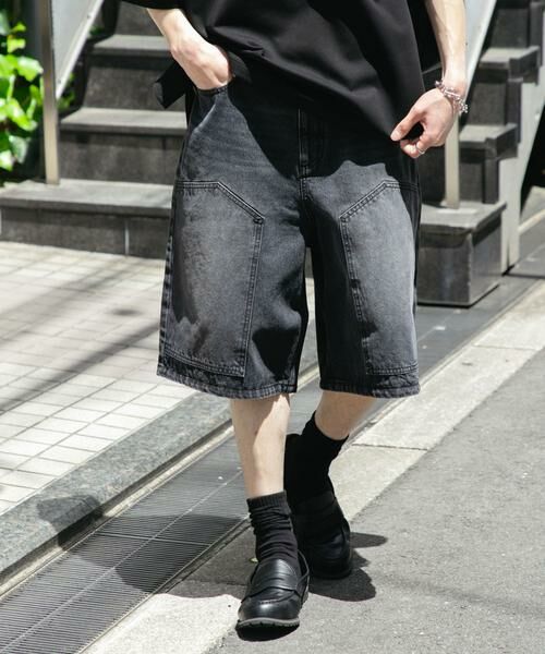 SENSE OF PLACE by URBAN RESEARCH / センスオブプレイス バイ アーバンリサーチ ショート・ハーフ・半端丈パンツ | ダブルニーワイドデニムショーツ | 詳細18