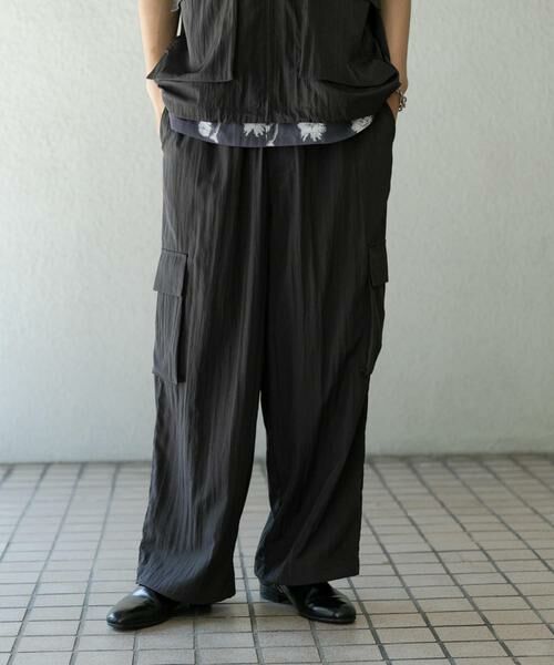 SENSE OF PLACE by URBAN RESEARCH / センスオブプレイス バイ アーバンリサーチ その他パンツ | ユーティリティワイドカーゴパンツ(チャコールグレー)