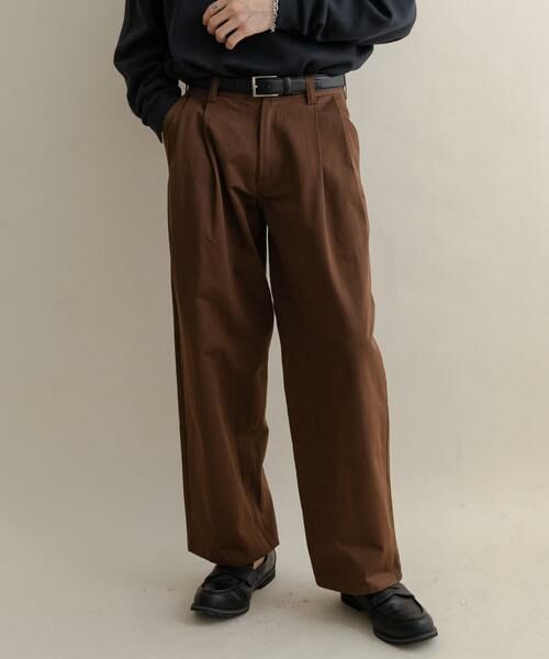 SENSE OF PLACE by URBAN RESEARCH / センスオブプレイス バイ アーバンリサーチ その他パンツ | 2タックワイドチノパンツ(ライトブラウン)