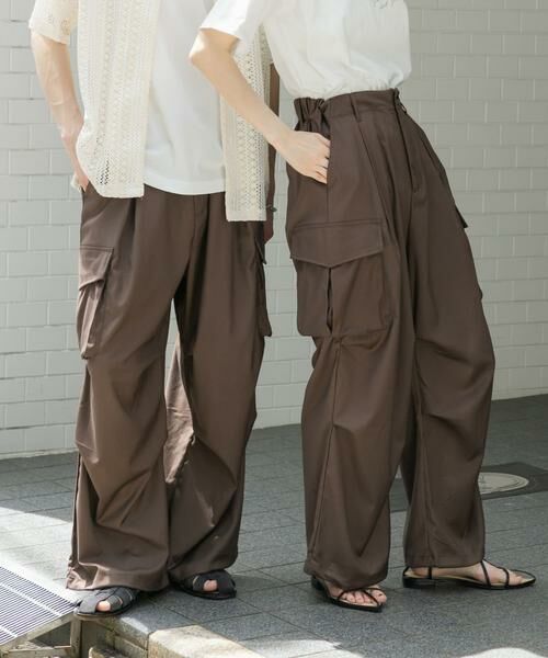 SENSE OF PLACE by URBAN RESEARCH/センスオブプレイス バイ アーバンリサーチ 『ユニセックス』ワイドカーゴパンツ ブラウン L SENSE OF PLACE by URBAN RESEARCH/センスオブプレイス バイ アーバンリサーチ 『ユニセックス』ワイドカーゴパンツ ブラウン L