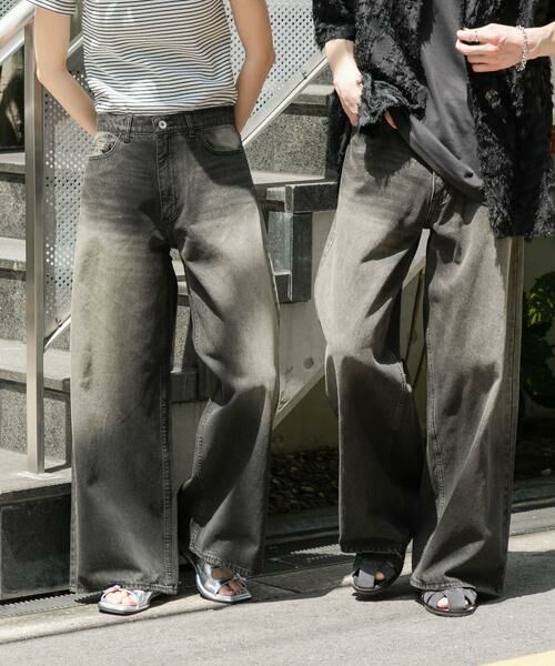 SENSE OF PLACE by URBAN RESEARCH / センスオブプレイス バイ アーバンリサーチ デニムパンツ | 『ユニセックス』ヴィンテージライクデニムワイドパンツ | 詳細30