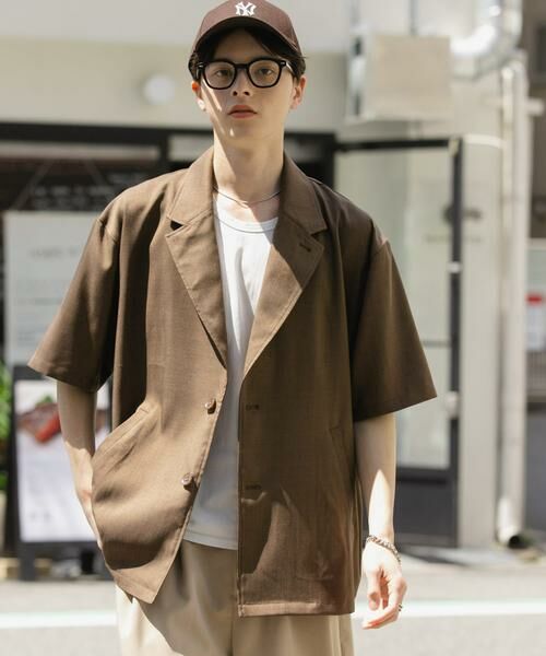 SENSE OF PLACE by URBAN RESEARCH / センスオブプレイス バイ アーバンリサーチ その他アウター | リネンライクテーラードショートスリーブジャケット | 詳細1