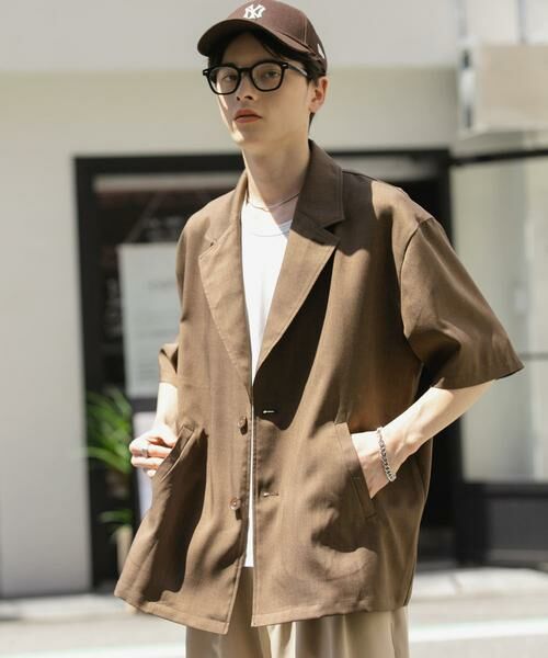 SENSE OF PLACE by URBAN RESEARCH / センスオブプレイス バイ アーバンリサーチ その他アウター | リネンライクテーラードショートスリーブジャケット | 詳細3