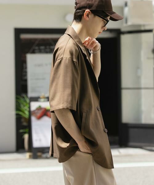 SENSE OF PLACE by URBAN RESEARCH / センスオブプレイス バイ アーバンリサーチ その他アウター | リネンライクテーラードショートスリーブジャケット | 詳細6