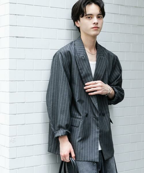 SENSE OF PLACE by URBAN RESEARCH / センスオブプレイス バイ アーバンリサーチ その他アウター | 『セットアップ対応』『イージーケア/速乾』リネンライクピンストライプルーズジャケット | 詳細4