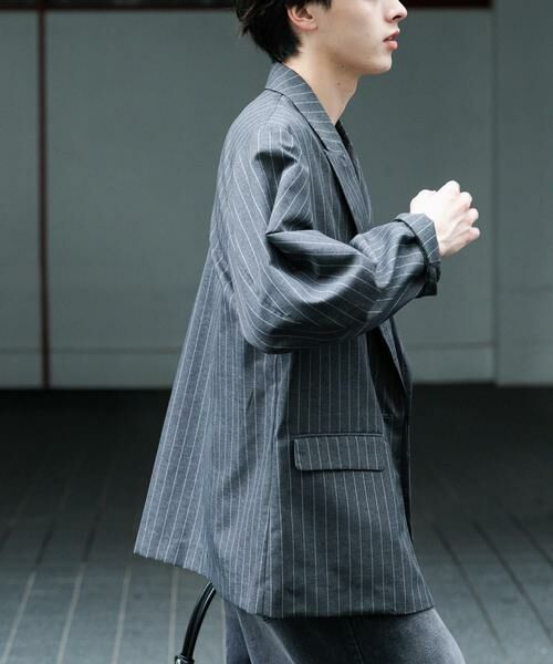 SENSE OF PLACE by URBAN RESEARCH / センスオブプレイス バイ アーバンリサーチ その他アウター | 『セットアップ対応』『イージーケア/速乾』リネンライクピンストライプルーズジャケット | 詳細6