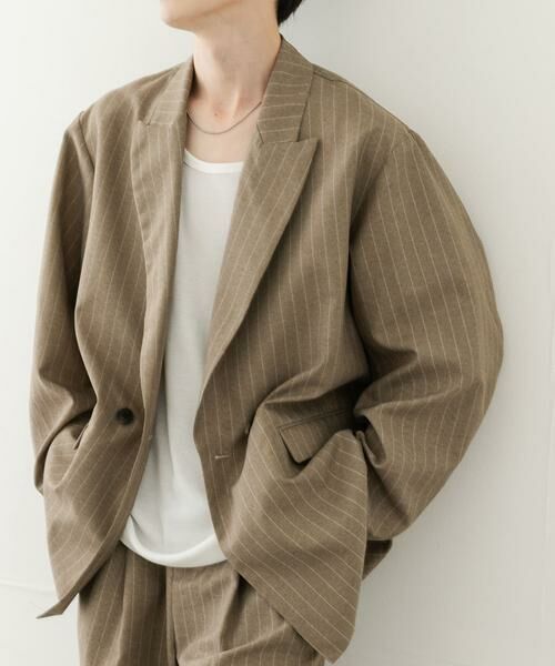 SENSE OF PLACE by URBAN RESEARCH / センスオブプレイス バイ アーバンリサーチ その他アウター | 『セットアップ対応』『イージーケア/速乾』リネンライクピンストライプルーズジャケット | 詳細20