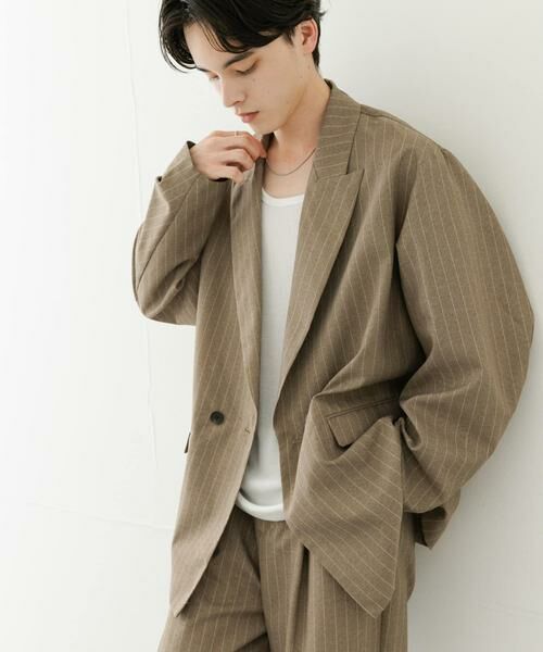 SENSE OF PLACE by URBAN RESEARCH / センスオブプレイス バイ アーバンリサーチ その他アウター | 『セットアップ対応』『イージーケア/速乾』リネンライクピンストライプルーズジャケット | 詳細22