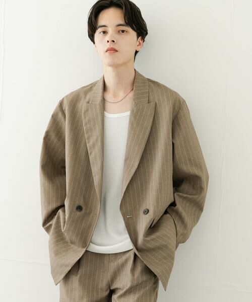 SENSE OF PLACE by URBAN RESEARCH / センスオブプレイス バイ アーバンリサーチ その他アウター | 『セットアップ対応』『イージーケア/速乾』リネンライクピンストライプルーズジャケット | 詳細24