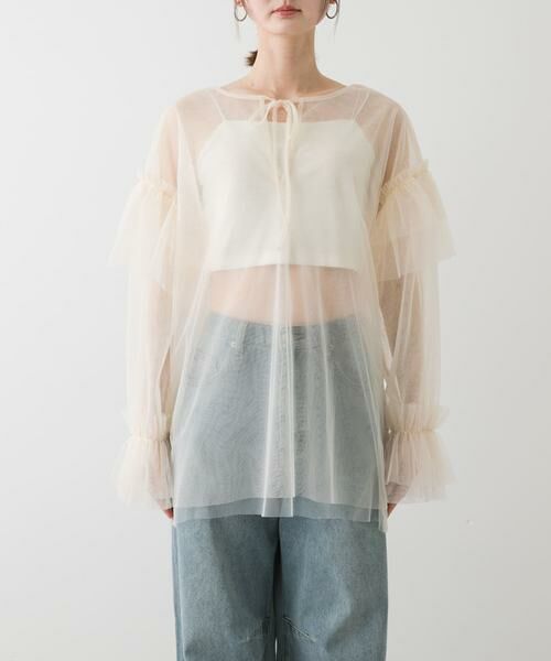 SENSE OF PLACE by URBAN RESEARCH / センスオブプレイス バイ アーバンリサーチ シャツ・ブラウス | シアーチュールフリルトップ | 詳細21