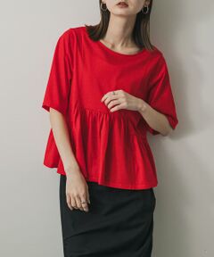 SENSE OF PLACE by URBAN RESEARCH / センスオブプレイス バイ アーバンリサーチ Tシャツ | クルーネックペプラムフリルトップ