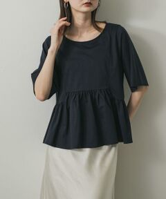 SENSE OF PLACE by URBAN RESEARCH / センスオブプレイス バイ アーバンリサーチ Tシャツ | クルーネックペプラムフリルトップ