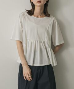 SENSE OF PLACE by URBAN RESEARCH / センスオブプレイス バイ アーバンリサーチ Tシャツ | クルーネックペプラムフリルトップ