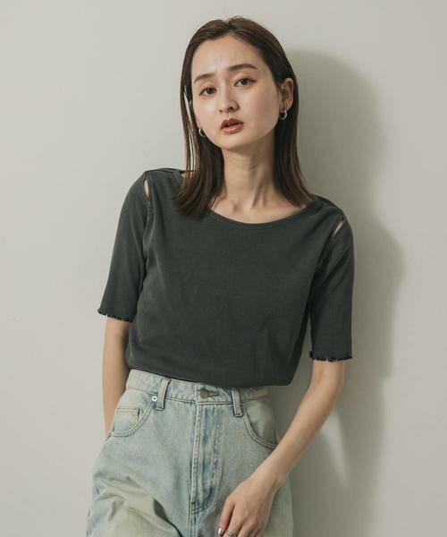 SENSE OF PLACE by URBAN RESEARCH / センスオブプレイス バイ アーバンリサーチ Tシャツ | カットアウトピグメントトップ(5分袖) | 詳細20