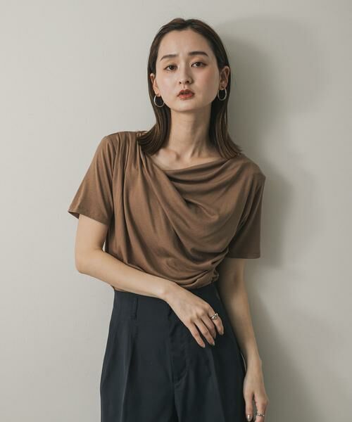 SENSE OF PLACE by URBAN RESEARCH / センスオブプレイス バイ アーバンリサーチ Tシャツ | アシメドレープトップ(半袖) | 詳細1