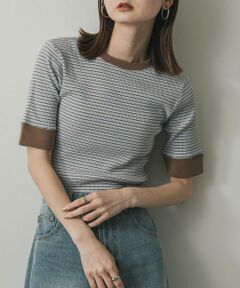 SENSE OF PLACE by URBAN RESEARCH / センスオブプレイス バイ アーバンリサーチ Tシャツ | 『一部WEB限定カラー』クルーネックリンガーボーダーTシャツ(5分袖)