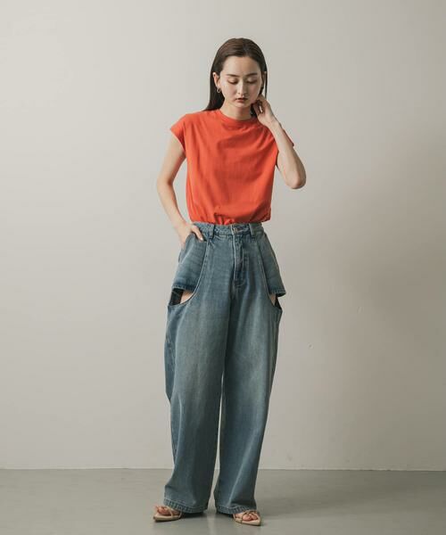 SENSE OF PLACE by URBAN RESEARCH / センスオブプレイス バイ アーバンリサーチ Tシャツ | 『UR TECH ひやサラクール』 クールタッチフレンチスリーブTシャツ | 詳細3