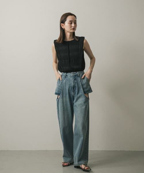 SENSE OF PLACE by URBAN RESEARCH / センスオブプレイス バイ アーバンリサーチ Tシャツ | シャーリングパイピングカットトップ | 詳細10