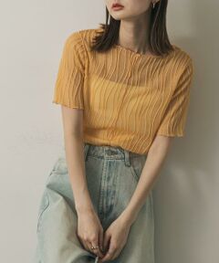 SENSE OF PLACE by URBAN RESEARCH / センスオブプレイス バイ アーバンリサーチ Tシャツ | 『一部WEB限定カラー』ウェーブジャガードトップ(半袖)