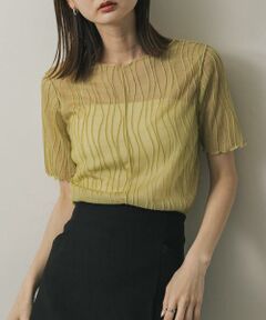 SENSE OF PLACE by URBAN RESEARCH / センスオブプレイス バイ アーバンリサーチ Tシャツ | 『一部WEB限定カラー』ウェーブジャガードトップ(半袖)