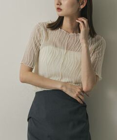 SENSE OF PLACE by URBAN RESEARCH / センスオブプレイス バイ アーバンリサーチ Tシャツ | 『一部WEB限定カラー』ウェーブジャガードトップ(半袖)