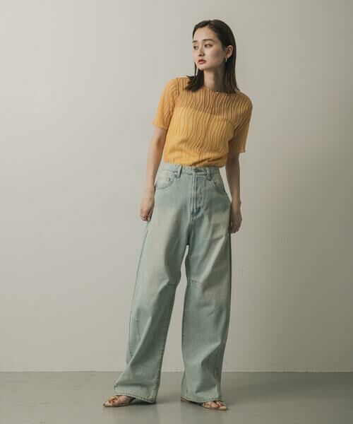 SENSE OF PLACE by URBAN RESEARCH / センスオブプレイス バイ アーバンリサーチ Tシャツ | 『一部WEB限定カラー』ウェーブジャガードトップ(半袖) | 詳細3