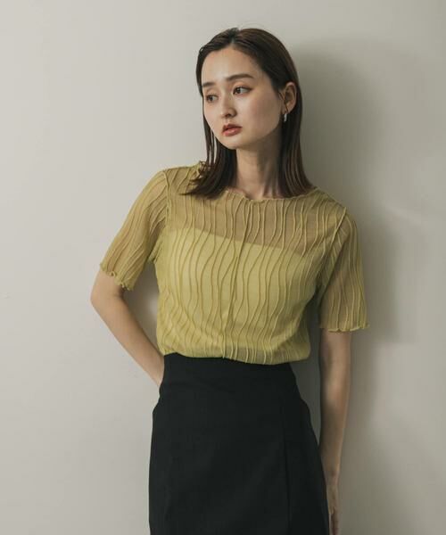 SENSE OF PLACE by URBAN RESEARCH / センスオブプレイス バイ アーバンリサーチ Tシャツ | 『一部WEB限定カラー』ウェーブジャガードトップ(半袖) | 詳細7