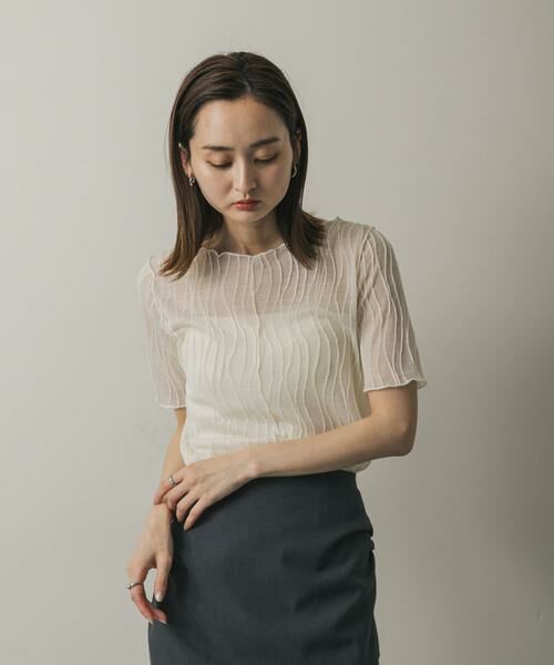 SENSE OF PLACE by URBAN RESEARCH / センスオブプレイス バイ アーバンリサーチ Tシャツ | 『一部WEB限定カラー』ウェーブジャガードトップ(半袖) | 詳細17