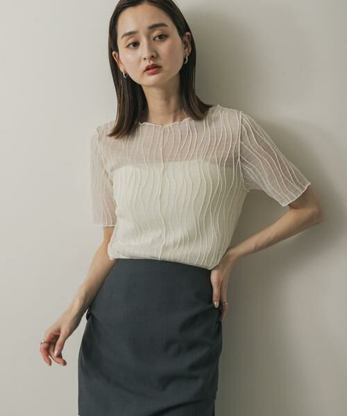 SENSE OF PLACE by URBAN RESEARCH / センスオブプレイス バイ アーバンリサーチ Tシャツ | 『一部WEB限定カラー』ウェーブジャガードトップ(半袖) | 詳細18