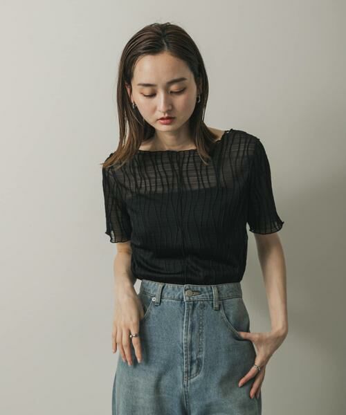 SENSE OF PLACE by URBAN RESEARCH / センスオブプレイス バイ アーバンリサーチ Tシャツ | 『一部WEB限定カラー』ウェーブジャガードトップ(半袖) | 詳細24