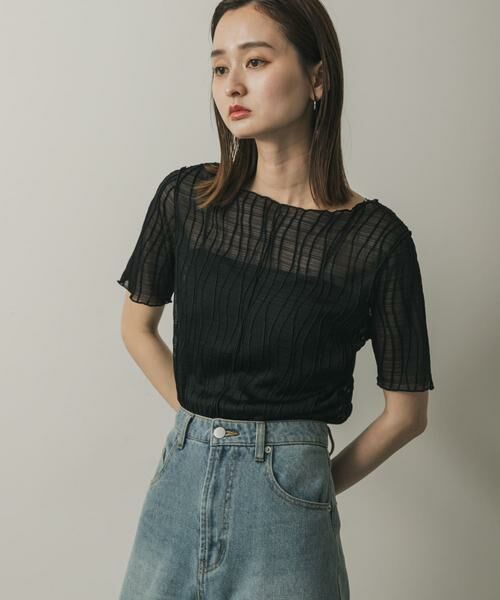 SENSE OF PLACE by URBAN RESEARCH / センスオブプレイス バイ アーバンリサーチ Tシャツ | 『一部WEB限定カラー』ウェーブジャガードトップ(半袖) | 詳細25