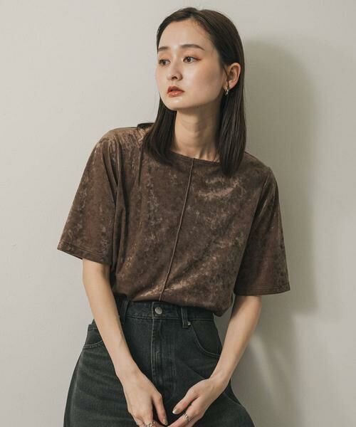 SENSE OF PLACE by URBAN RESEARCH / センスオブプレイス バイ アーバンリサーチ Tシャツ | シアーベロアTシャツ(半袖) | 詳細1