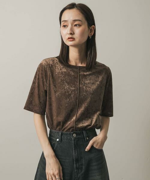 SENSE OF PLACE by URBAN RESEARCH / センスオブプレイス バイ アーバンリサーチ Tシャツ | シアーベロアTシャツ(半袖) | 詳細2