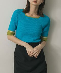 SENSE OF PLACE by URBAN RESEARCH / センスオブプレイス バイ アーバンリサーチ ニット・セーター | スクエアネックバイカラーコンパクトセーター